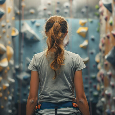 woman bouldering spot